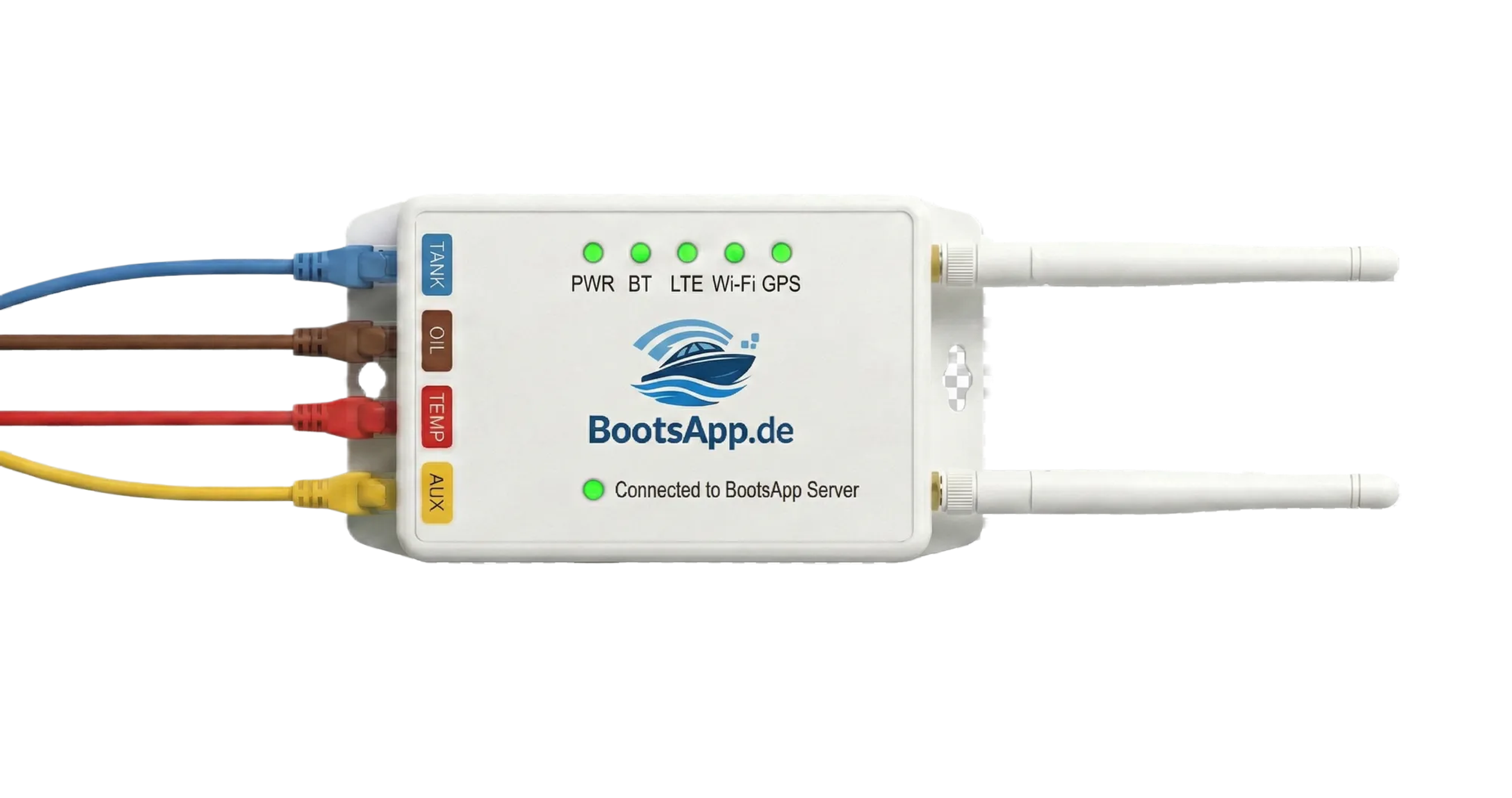 BootsApp Hardware-Box mit Antennen und Anschlüssen